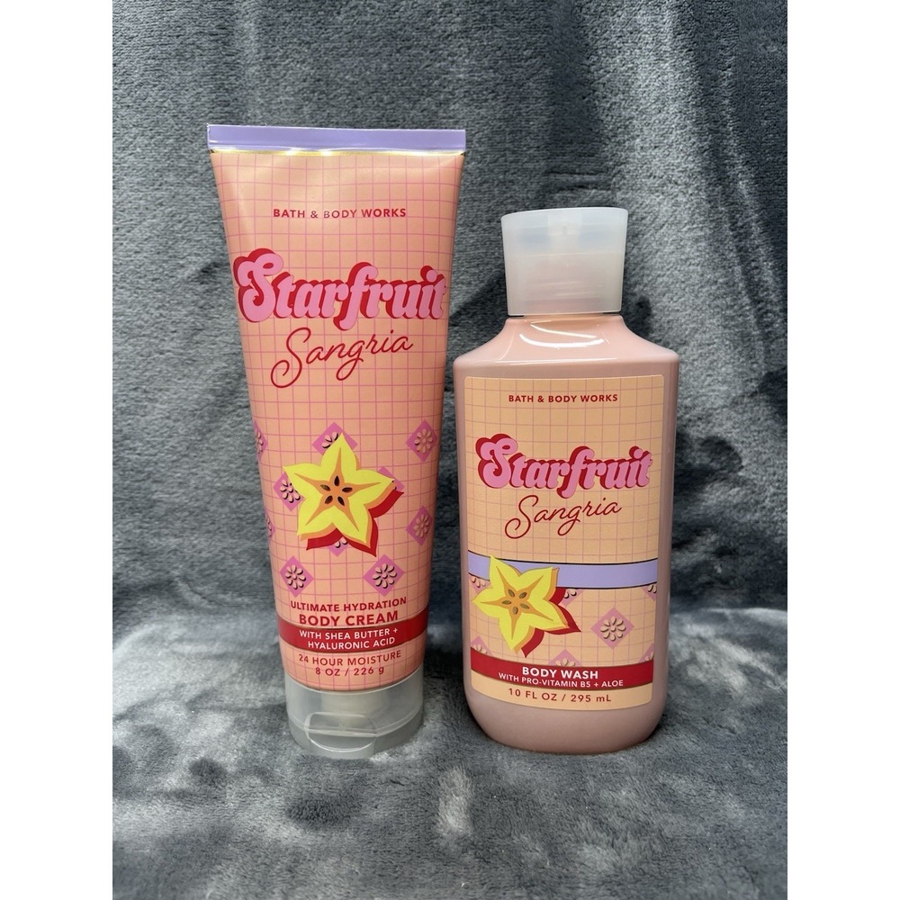 Bath & Body Works  Starfruit Sangria Bodywash & Hydration Body Cream Set NEW